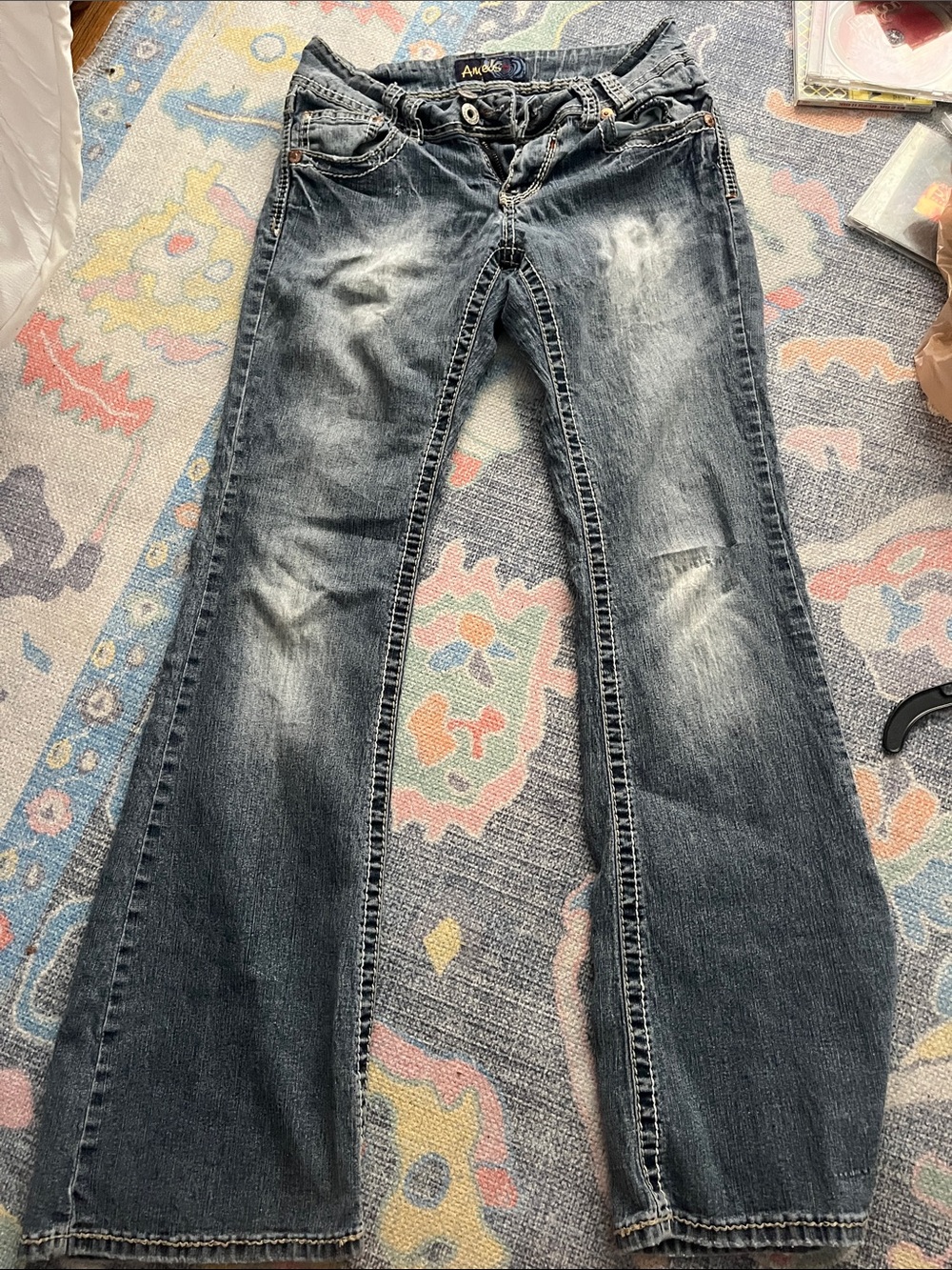 Angels Jeans Washed Black Flare Jeans